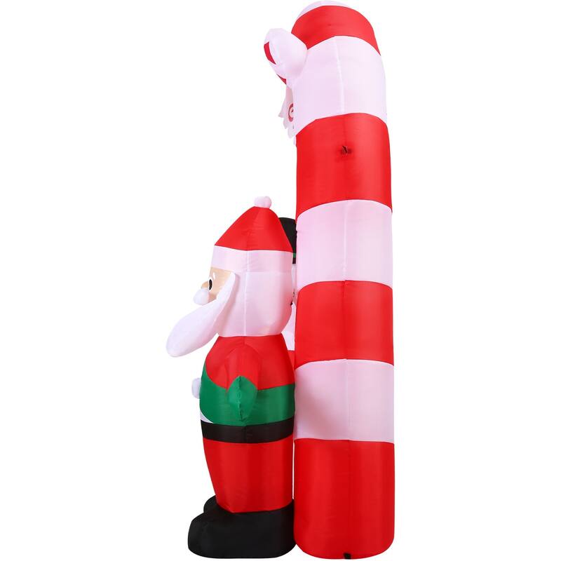Fraser Hill Farm 9-Ft. Wide Pre-Lit Inflatable Candy Cane Arch