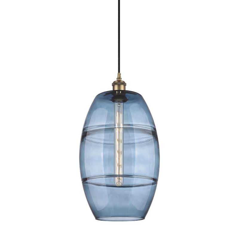 Innovations Lighting 516-1P-19-10 Vaz Pendant Vaz 10" Wide Mini - Brushed Brass / Princess Blue