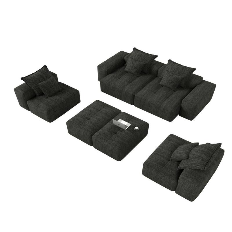 Oversized Modular Sectional Sofa,Sparkling Chenille Fabric,DIY Sofa