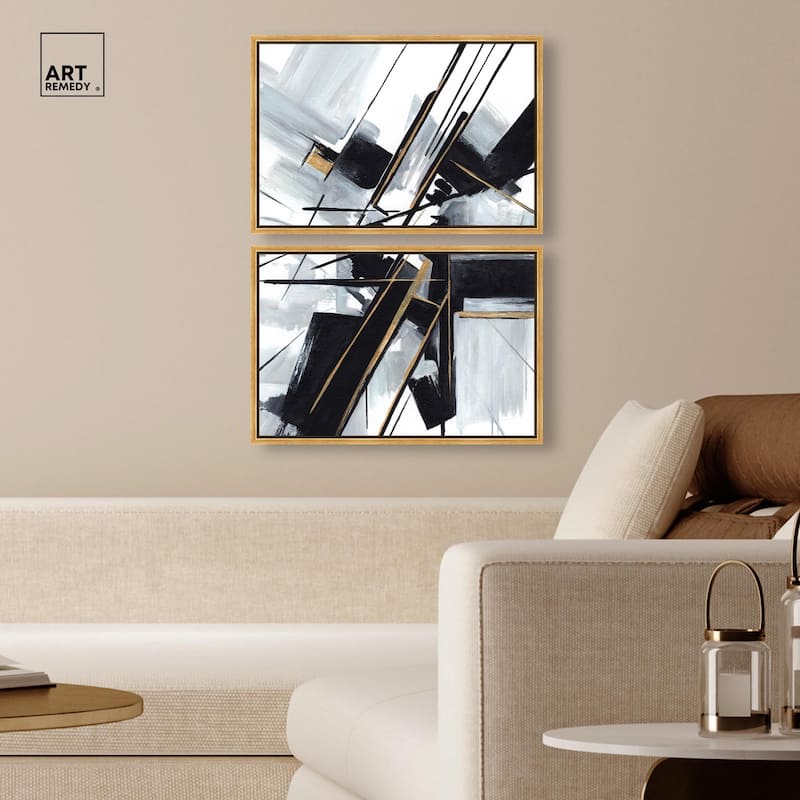 Interlocking Black Canvas Set of 2 by Art Remedy