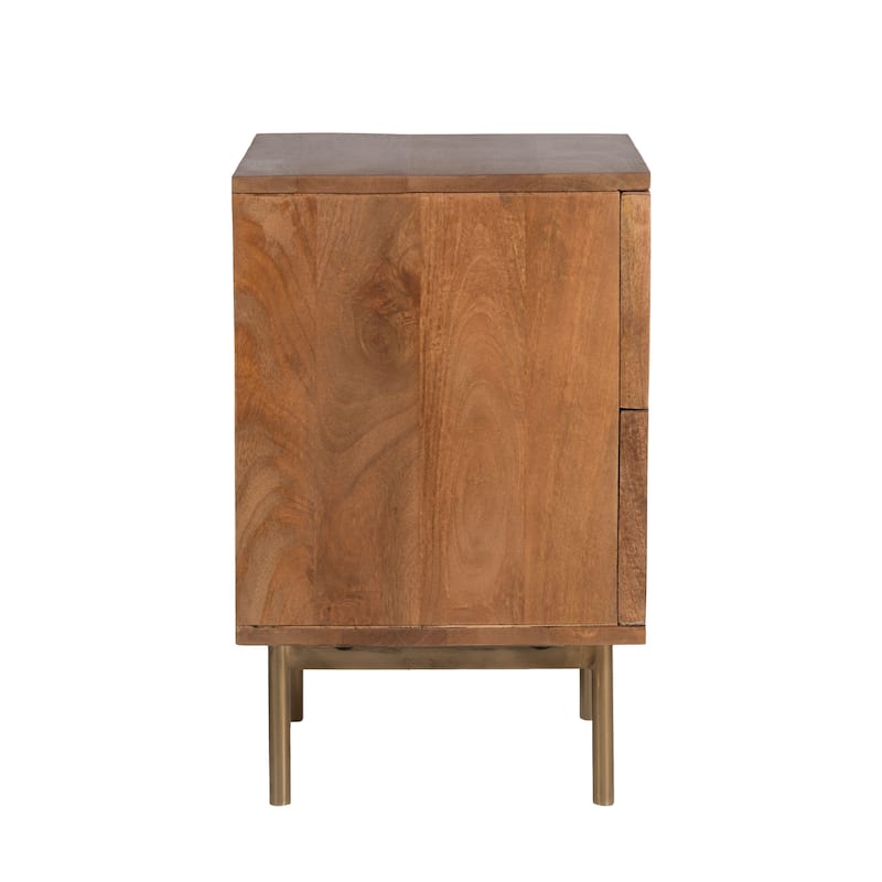 Curtis Solid Wood Two-Drawer Nightstand