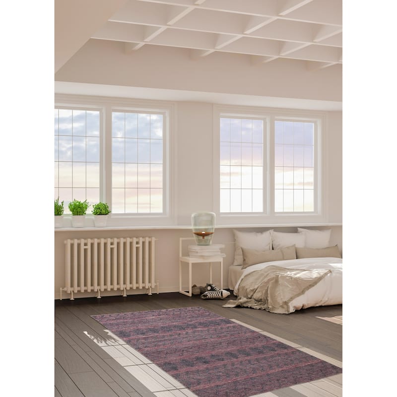 ECARPETGALLERY Braid weave Sienna Grey Wool Rug - 6'0 x 9'4