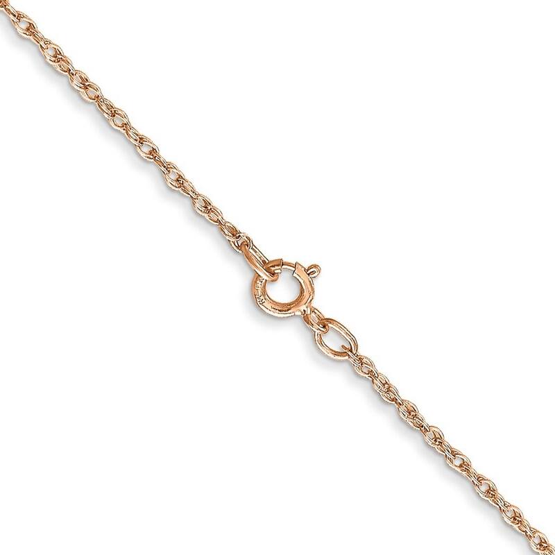 Curata 14k Rose Gold 0.8mm Light baby Rope Chain Necklace Options: 16 18 20 24