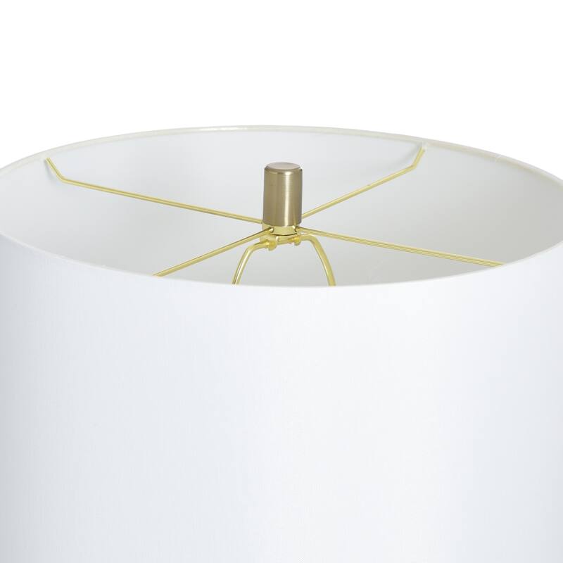 StyleCraft Steel Table Lamp - Larson Gold & Black - White Shade