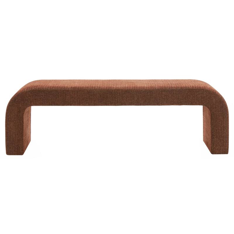 SAFAVIEH Couture Tuyet Curved Waterfall Upholstered Bench (Fully Assembled) - 62" Wx18" Dx19" H - 62"W x 18"D x 19"H