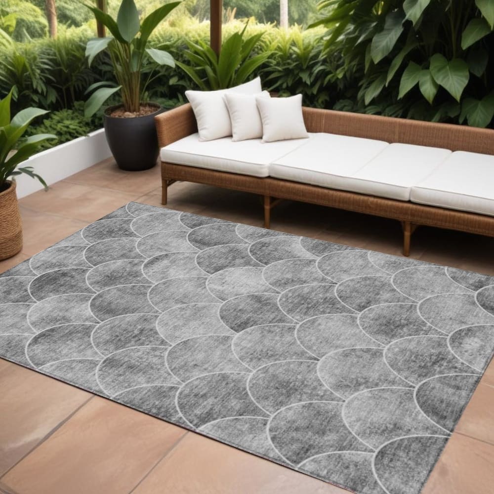 HomeRoots Abstract Transitional Rectangle Outdoor Rug