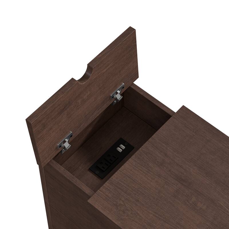 Classic Charging End Table with USB Ports and Storage - 23" in Height
