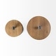 preview thumbnail 3 of 5, Mercana Cyril Black Metal w/ Brown Solid Wood Lid Jars (Set of 2) - 9.1L x 9.1W x 12.8H