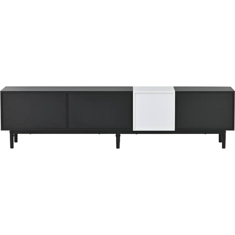 Modern TV Stand for 80" TV with 3 Doors with Large Storage Cabinet