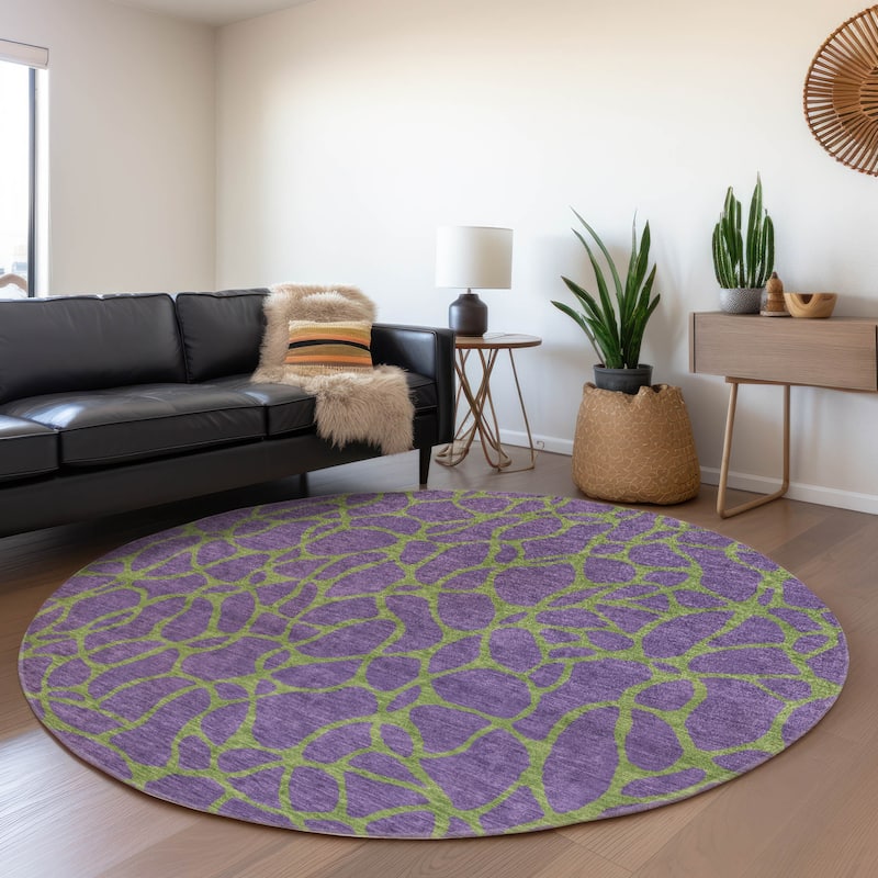 Machine Washable Indoor/ Outdoor Contemporary Chantille Rug