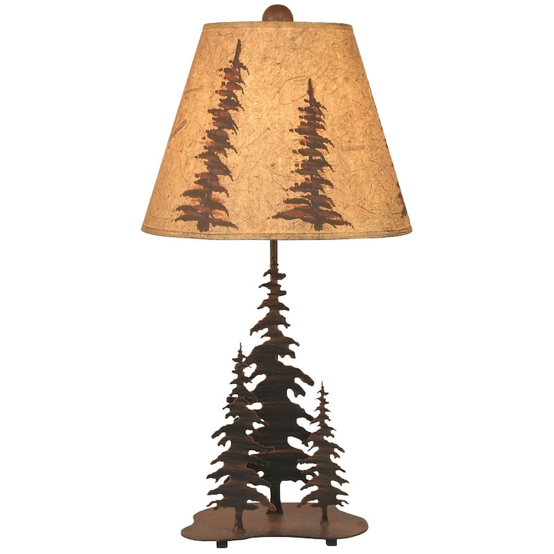 Rustic Iron Nature Scene with Pine Trees - Trees