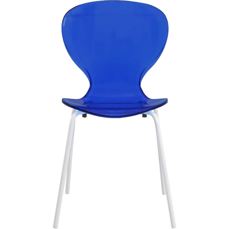 Stackable Plastic Dining Chair Transparent Modern Accent Side Chair for Indoor and Outdoor