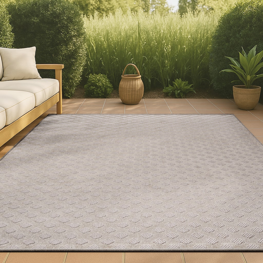 JONATHAN Y Citta High-Low Pile Mini-Diamond Trellis Indoor/Outdoor Area Rug