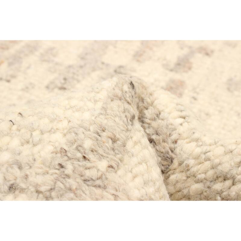 ECARPETGALLERY Hand-knotted Tangier Cream Wool Rug - 5'0 x 8'1