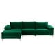 preview thumbnail 25 of 64, Velvet Upholstered L-Shape Sectional Sofa Green