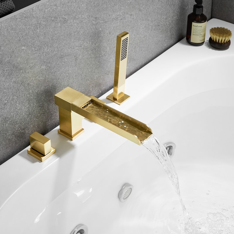 Altair Nairn Deck-Mount Roman Waterfall Tub Filler with Handshower