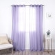 preview thumbnail 3 of 34, Aurora Home Linen-Textured Semi-Sheer Grommet Curtains 84 - Lilac