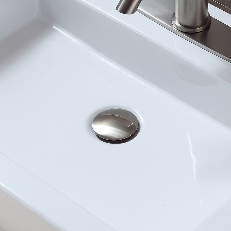 Luxier DS01-T Bathroom Sink Push Pop-Up Drain Stopper with No Overflow