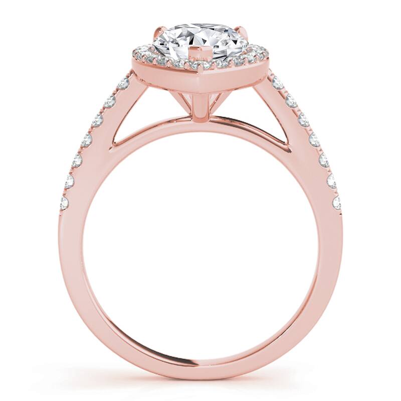 Auriya 14k Rose Gold Lab Grown Pear Diamond Halo Engagement Ring 0.50 to 5.00 ct. tw. (F-G VS)