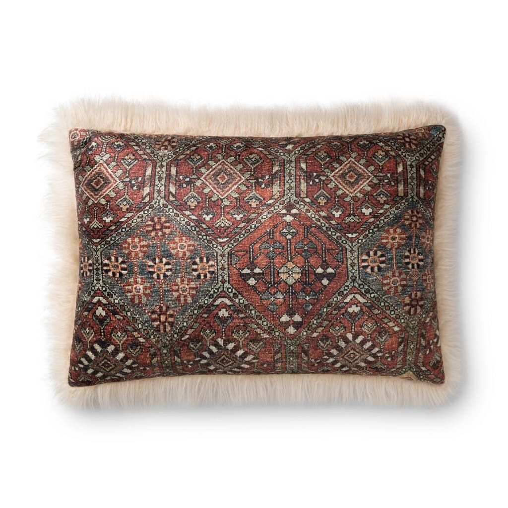 Alexander Home Martha Floral Faux Fur Pillow