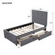 preview thumbnail 4 of 7, Linen Upholstered Twin Platform Bed with Headboard and Storage Drawers - Stylish and Functional