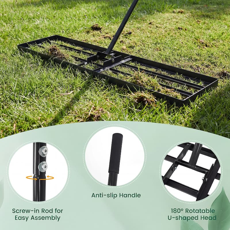 Costway Lawn Leveling Rake 42" x 10" Heavy Duty Level Lawn Tool for - See Details