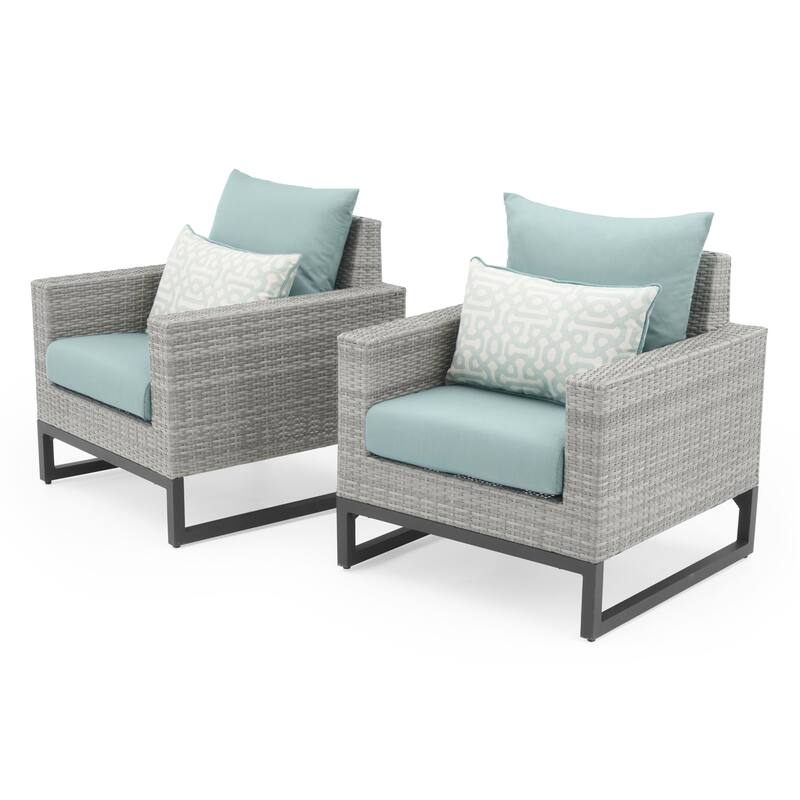 Milo Gray 4 Piece Sunbrella Outdoor Patio Seating Set