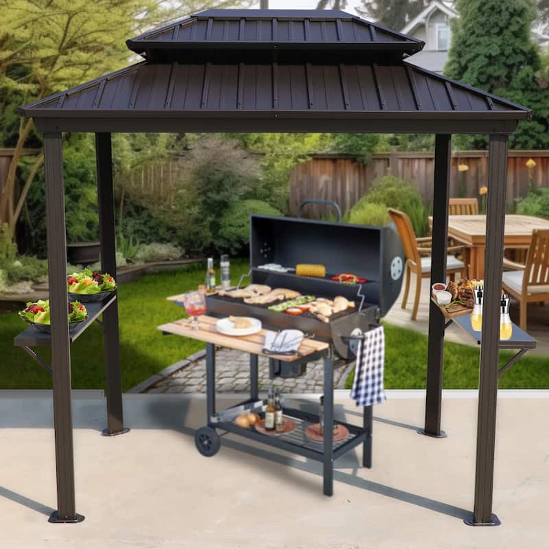 Kozyard Andra 8'X5' Soft Top Barbecue Grill Canopy with LED lights
