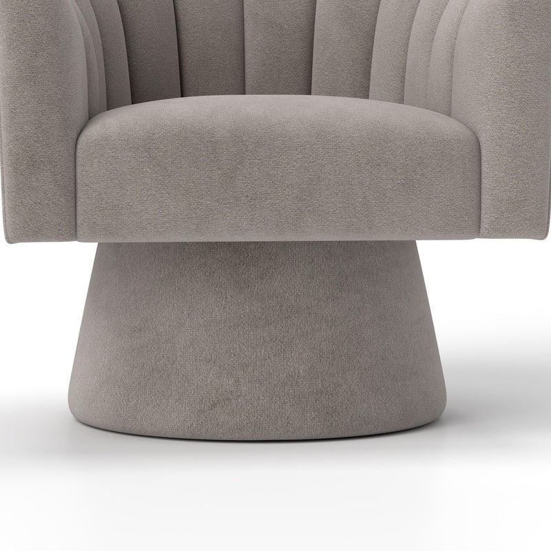 SEYNAR Modern Glam Velvet Upholstered Round Swivel Accent Arm Barrel Chair for Living Room
