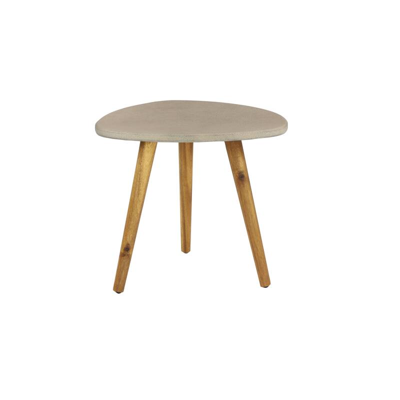Gray Concrete Resin Modern Outdoor Dining and Accent Table Collection