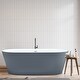 preview thumbnail 10 of 13, Altair Szany 67" x 32" Flatbottom Freestanding Acrylic Soaking Bathtub in Matte Gray with Drain and Overflow