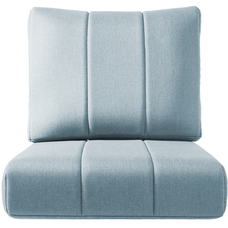 Ivora 24" W x 24" D x 6" T Water & Fade Resistant Outdoor Lounge Chair Replacement Cushion Set - 1 Set - Baby Blue
