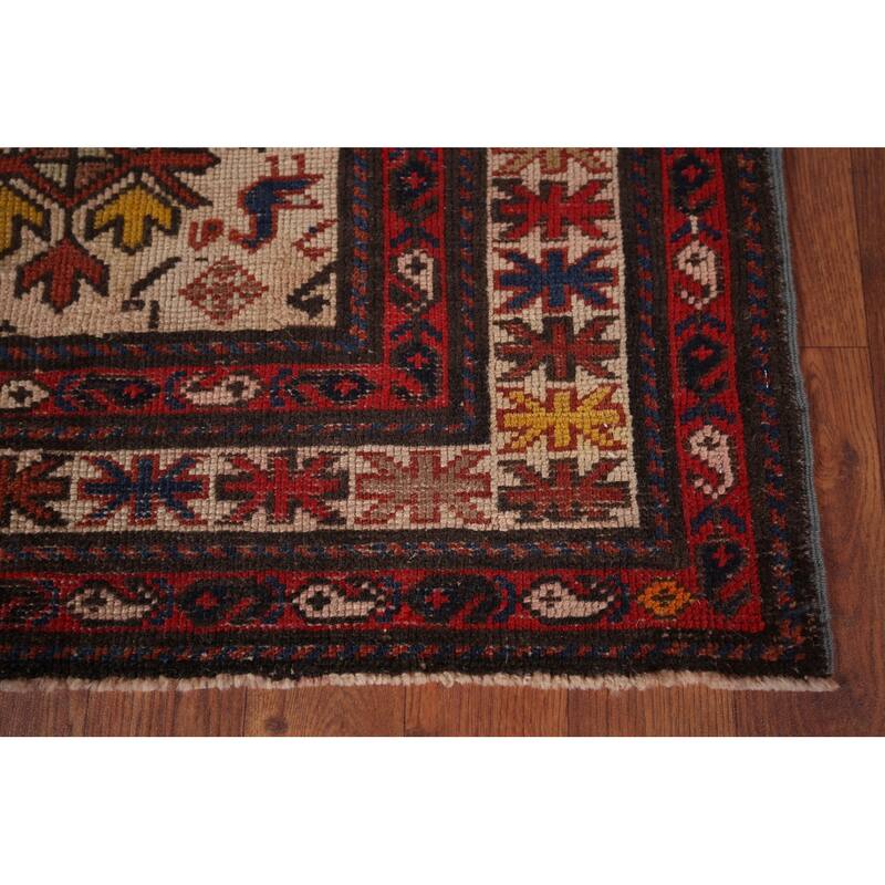 Kazak Vegetable Dye Foyer Rug Hand-Knotted Wool Carpet - 3'5"x 5'3"
