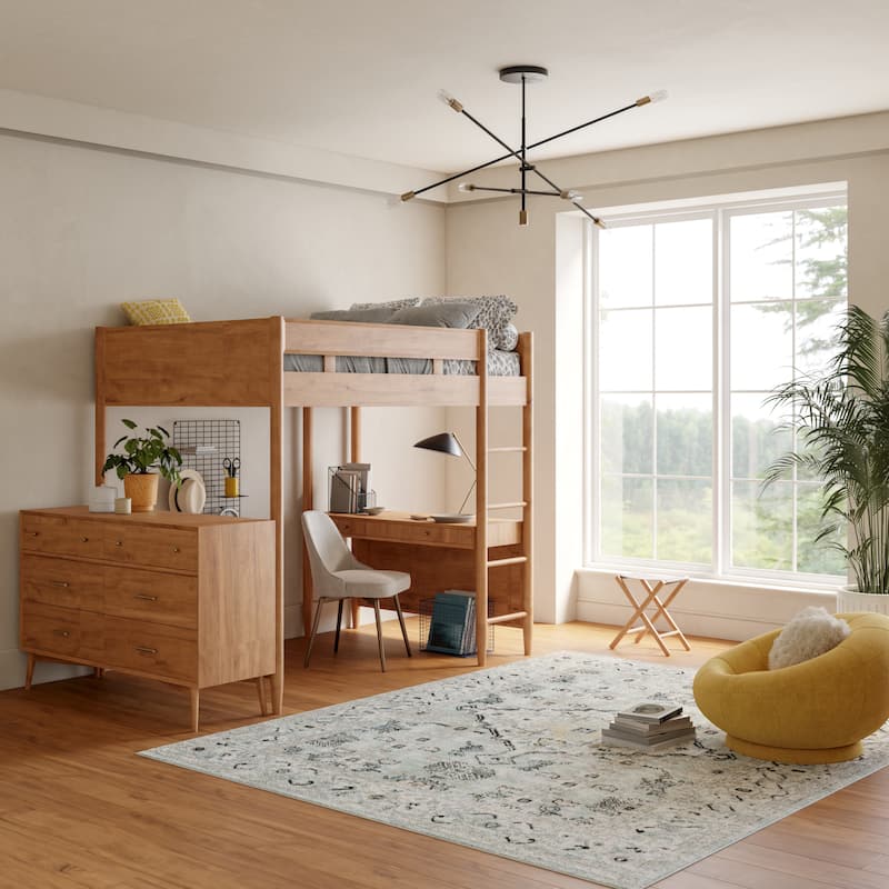 Nourison Washable Decor Indoor only Machine Washable Persian Area Rug - Blue/Taupe - 6' 7" x 9' - Rectangle