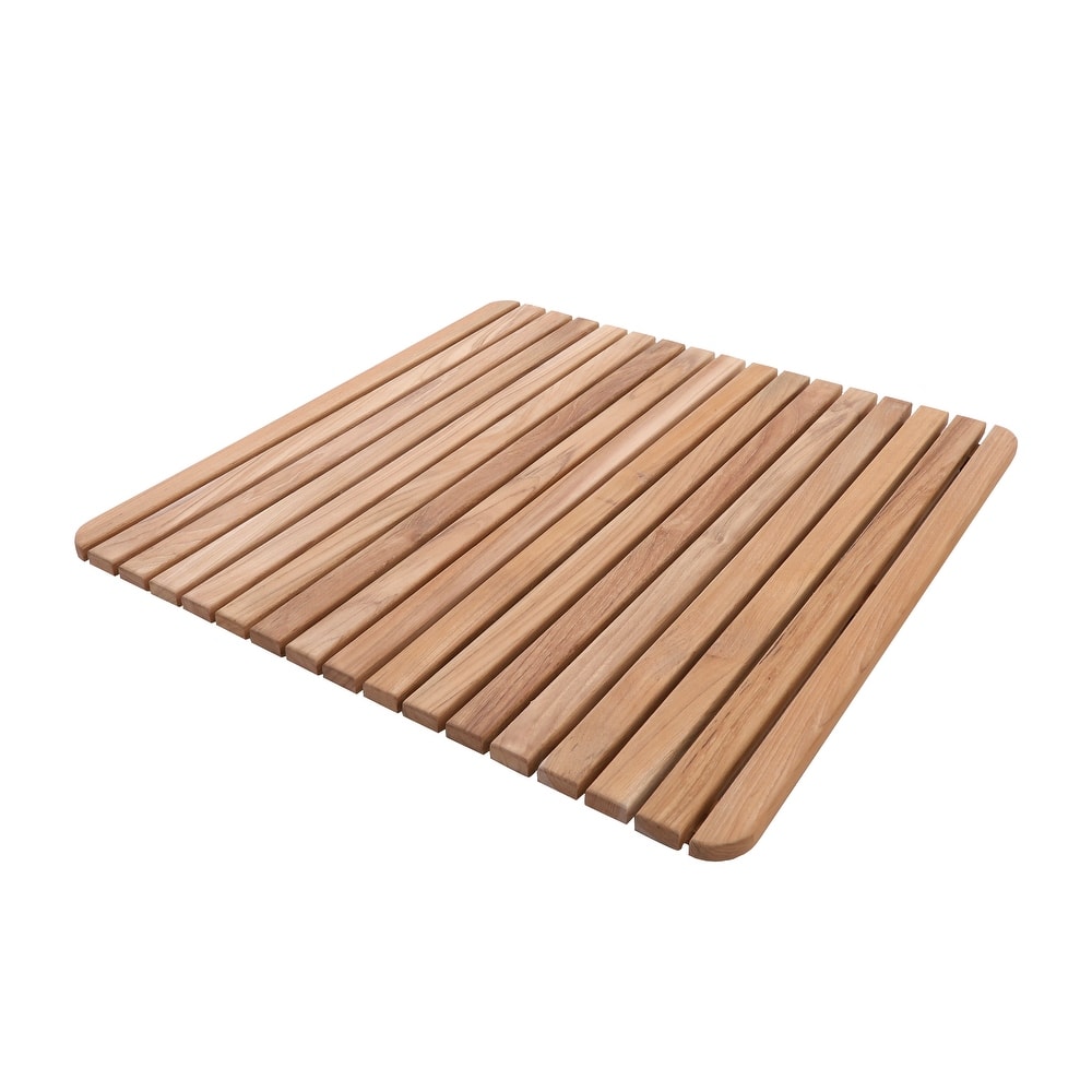 Nordic Style Natural Teak Shower/Bath Mat 24" x 24"