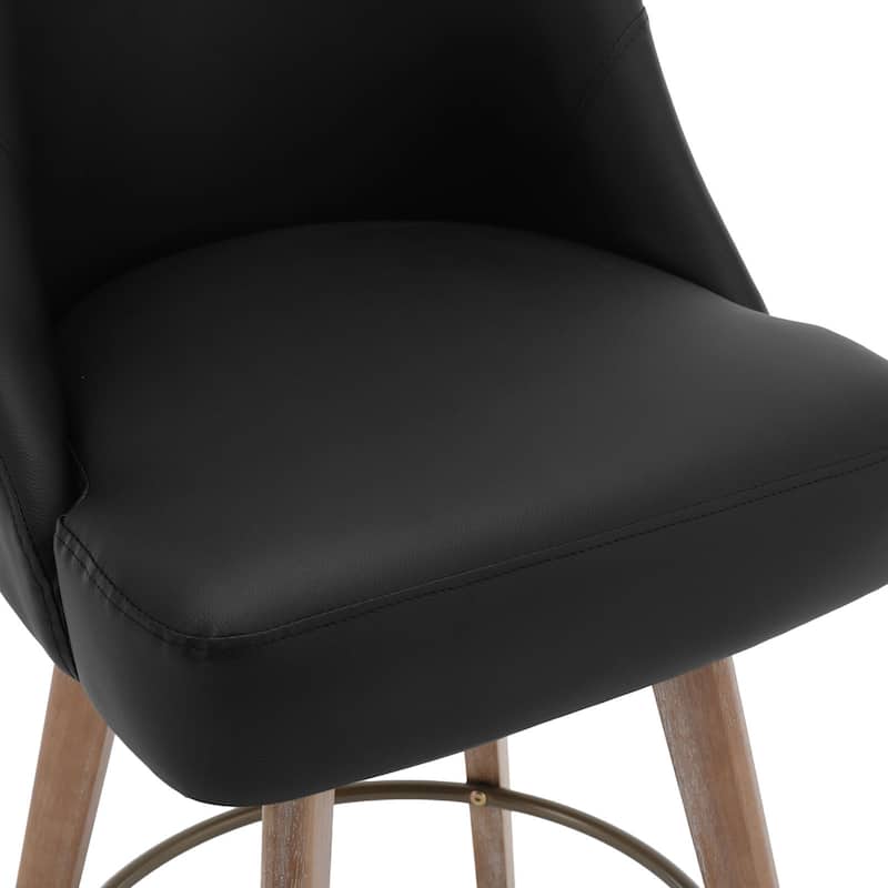 26" Counter Height Swivel Bar Stool, Upholstered Counter Stools - 39.37" (H) x 22.44" (D) x 21.65" (W)