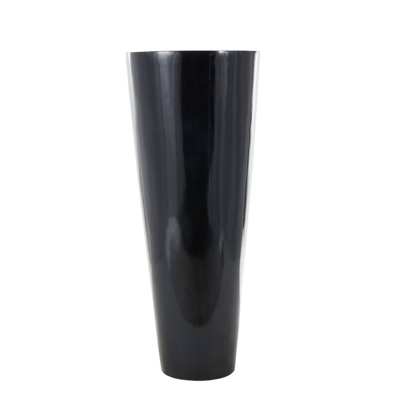 Black Fiberglass Minimalistic Floor Decorative Vase