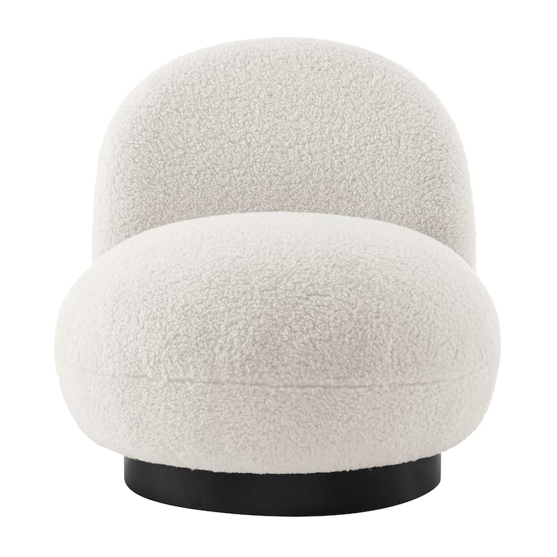 NPD Furniture Zolia Faux Shearling Swivel Accent Chair