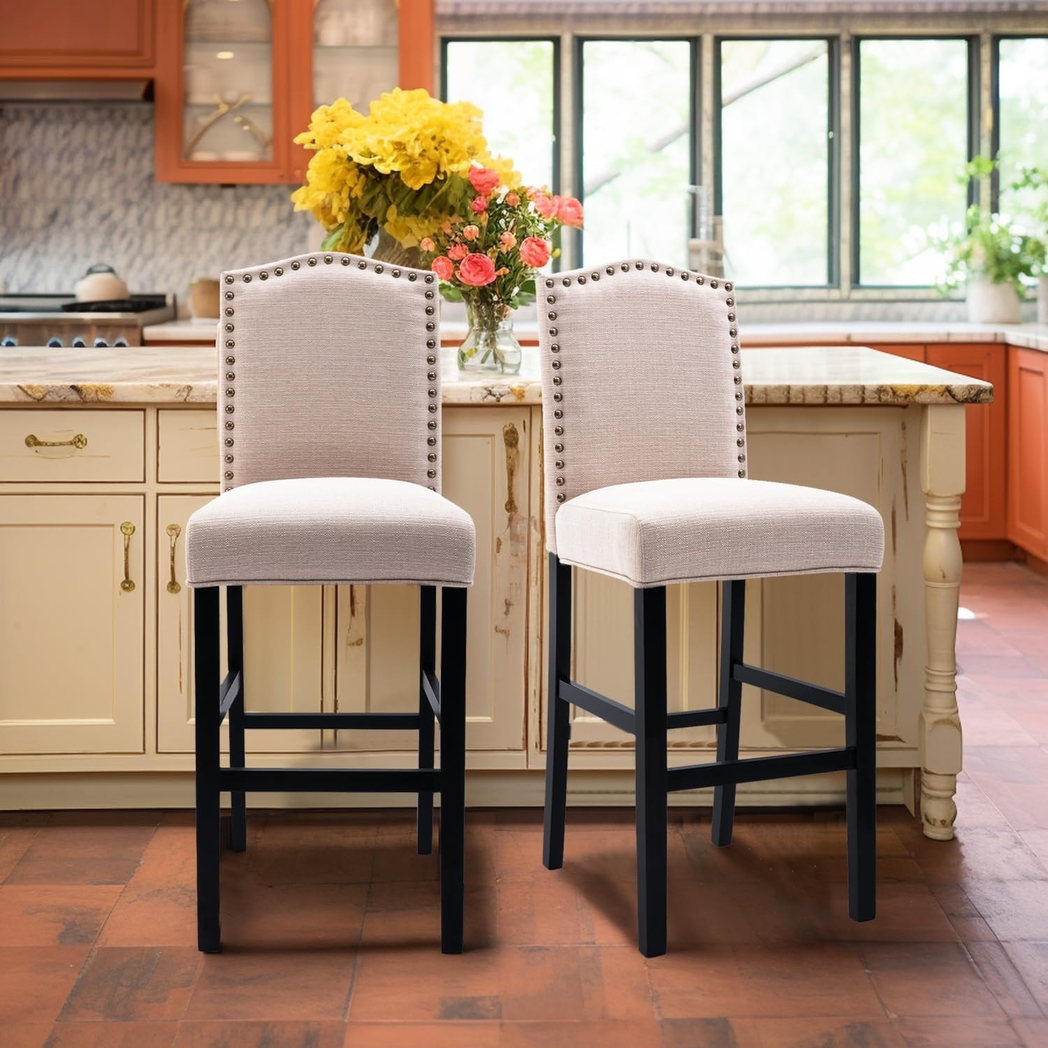 Tall stool with back support sales
