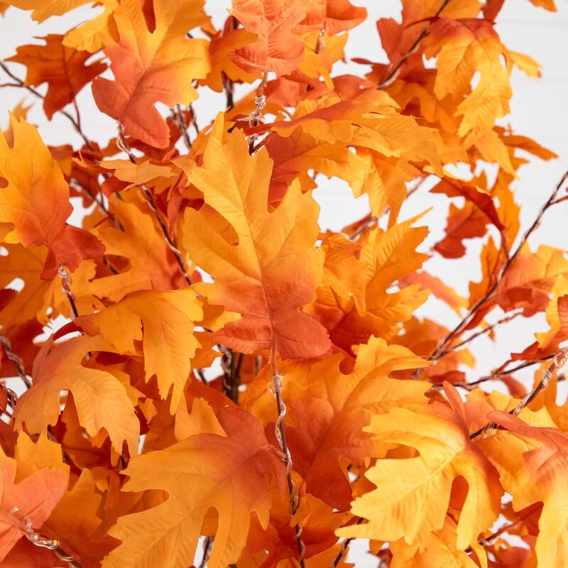 Pre-Lit Artificial Maple Autumn Fall Tree - 8' - Warm White LED Lights
