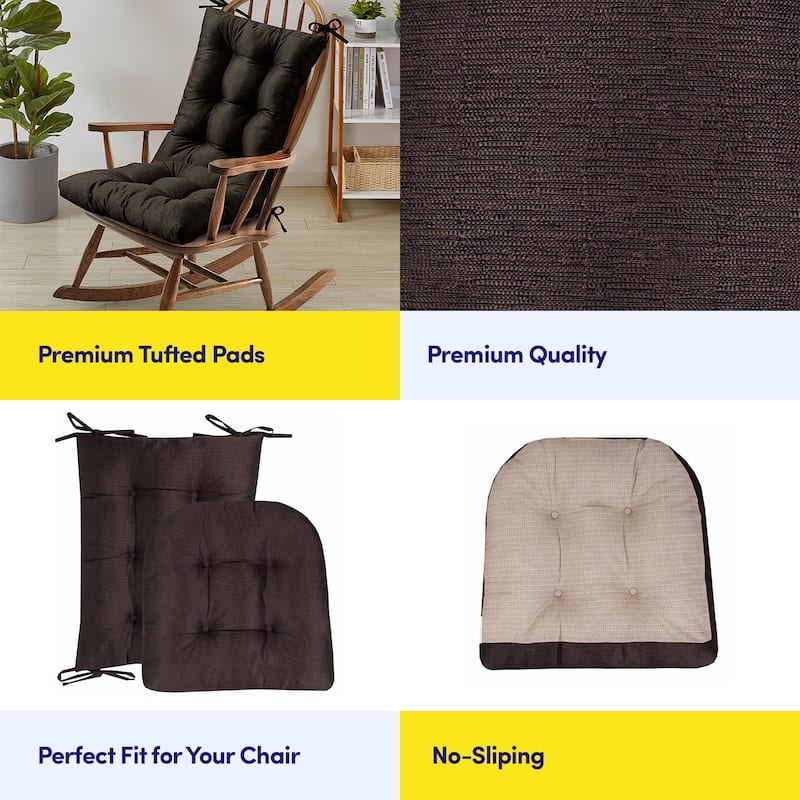 Sweet Home Collection Rocking Chair Cushion Set