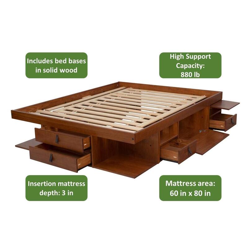 Copper Grove Rivne Storage Platform Bed with Drawers and Shelves