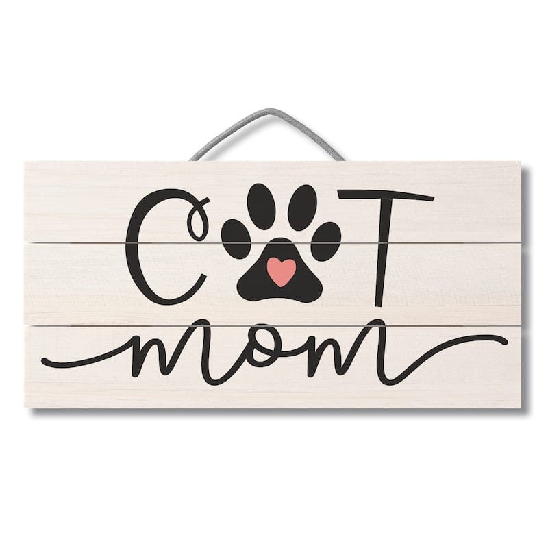 Wood Pallet Hanging Sign - Cat Mom