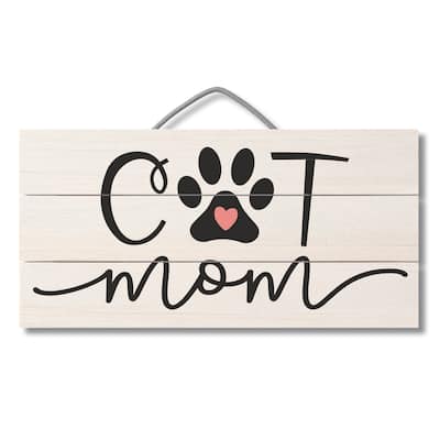 Wood Pallet Hanging Sign - Cat Mom