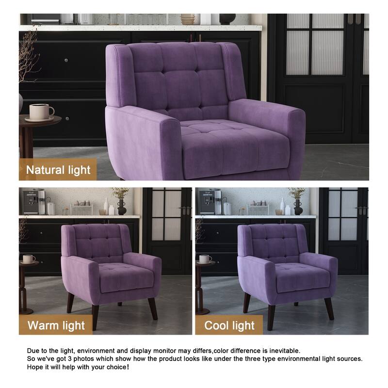 Tufted Upholstered Accent Armchair