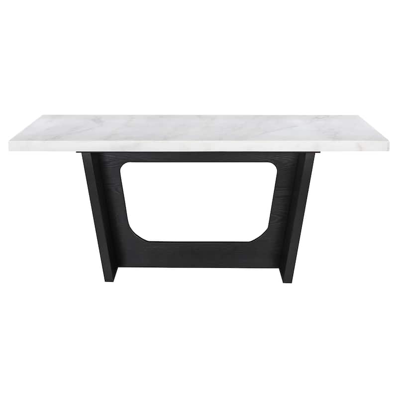 Maroney Rustic Espresso Marble Top Dining Table