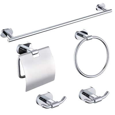 Wall Mounted 5 -Piece Bath Hardware Set Towel Holder Set