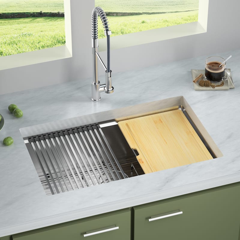 Undermount Single Bowl Stainless Steel Kitchen Sink 16 gauge-ALL SIZE