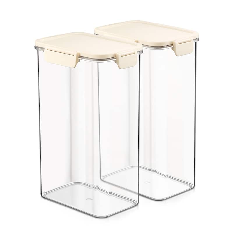 Sorbus Airtight Food Storage Container, Clear Stackable Canister for Pantry, Rice, Pasta, Cereal & Snacks - Tall Rectangle - 2 Piece