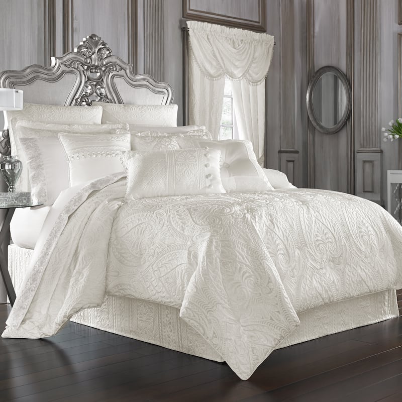 J. Queen New York Bianco 18" Embellished Decorative Throw Pillow
